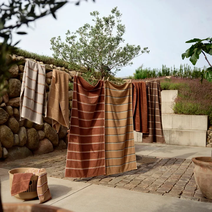 Zone Denmark - Sauna bath towel, 70x140, Terracotta/Camel/Lupine