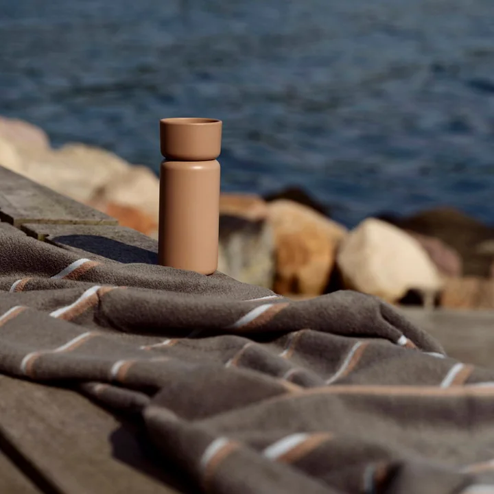 Zone Denmark - Sauna bath towel, 70x140, Taupe/Camel/Sky Blue