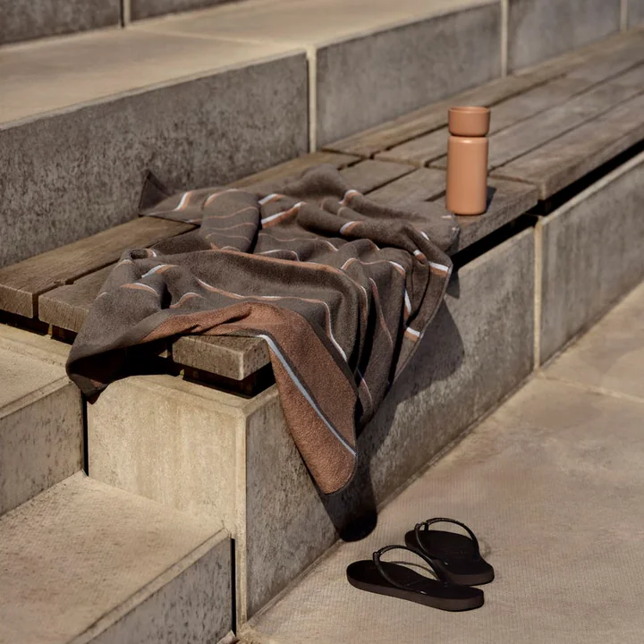 Zone Denmark - Sauna bath towel, 70x140, Taupe/Camel/Sky Blue