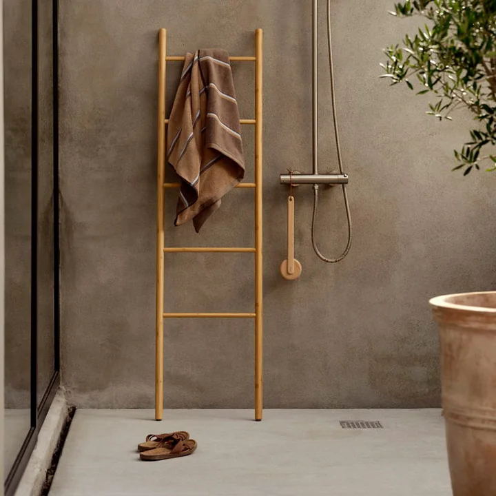 Zone Denmark - Sauna bath towel, 70x140, Taupe/Camel/Sky Blue