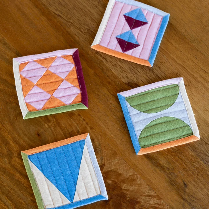 & klevering - Stitch Glass coaster, 12 x 12 cm