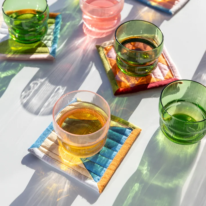 & klevering - Stitch Glass coaster, 12 x 12 cm