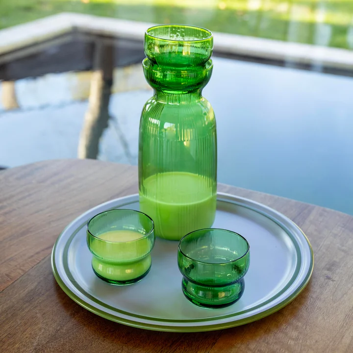 & klevering - Circus Carafe 1.3 L with drinking glass, green