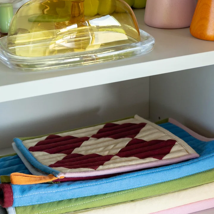 & klevering - Stitch Pot holder, check