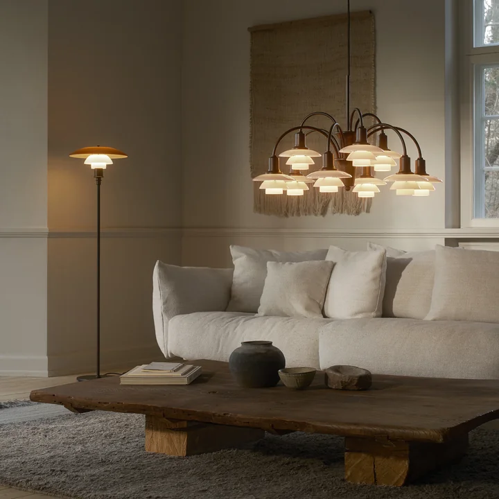 Louis Poulsen - PH 1/1 Chandelier Centenary Edition, aged brass / dusty terracotta (9-arm)
