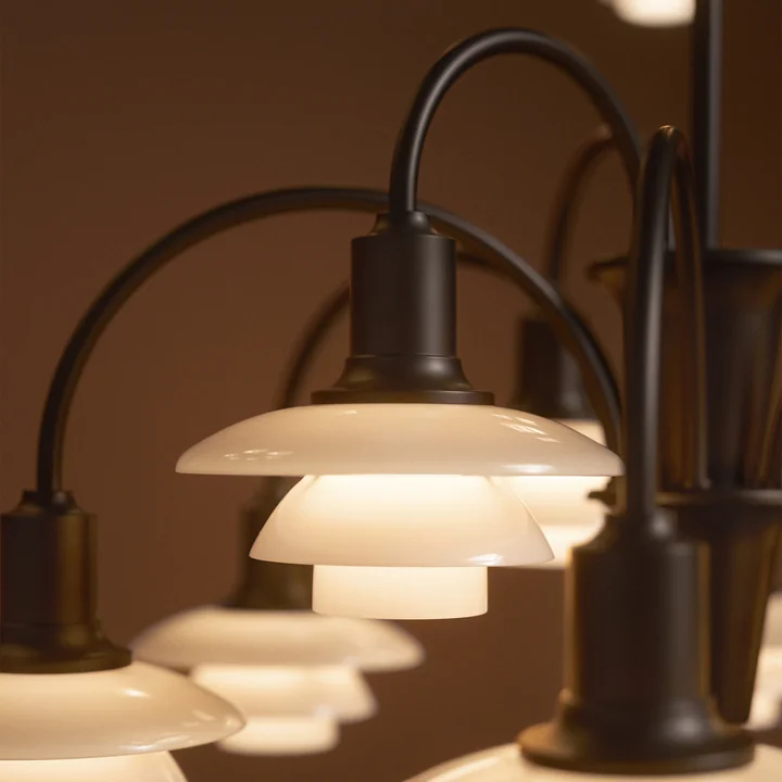 Louis Poulsen - PH 1/1 Chandelier Centenary Edition, aged brass / dusty terracotta (9-arm)