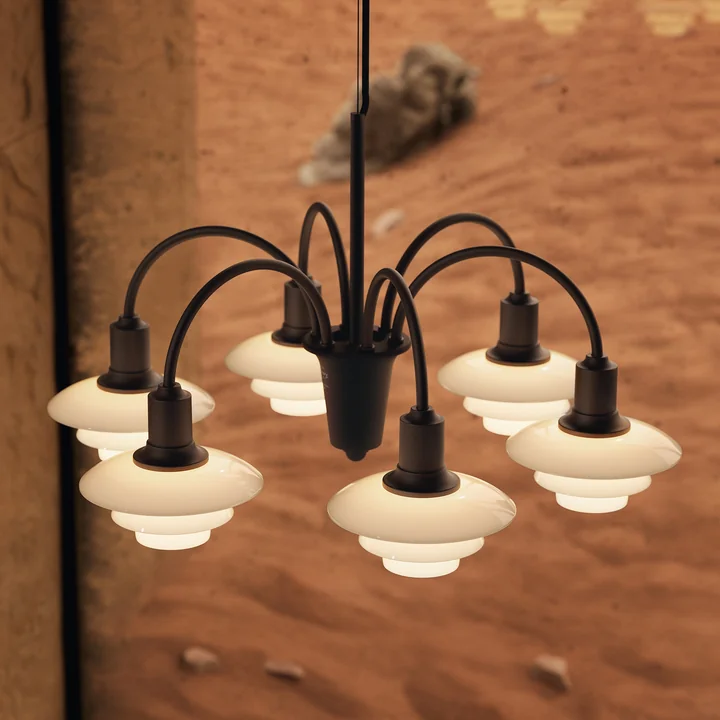 Louis Poulsen - PH 1/1 Chandelier Centenary Edition, aged brass / dusty terracotta (6-arm)