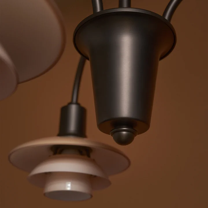 Louis Poulsen - PH 1/1 Chandelier Centenary Edition, aged brass / dusty terracotta (3-arm)