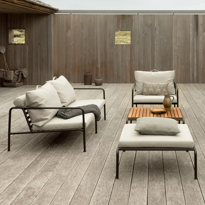 HOUE - AVON Sofa and Ottiman, black / charcoal, AVON table, thermo ash / black