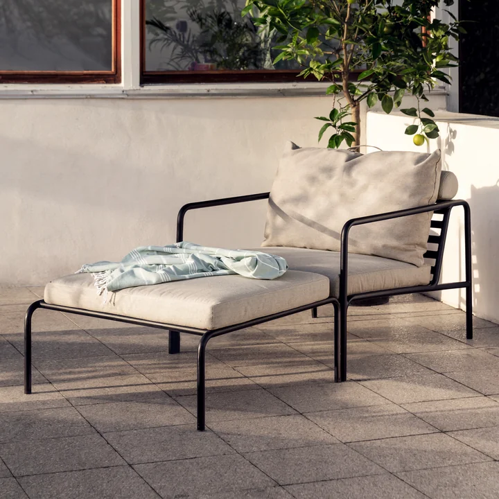 HOUE - AVON Chair and ottoman, black / ash