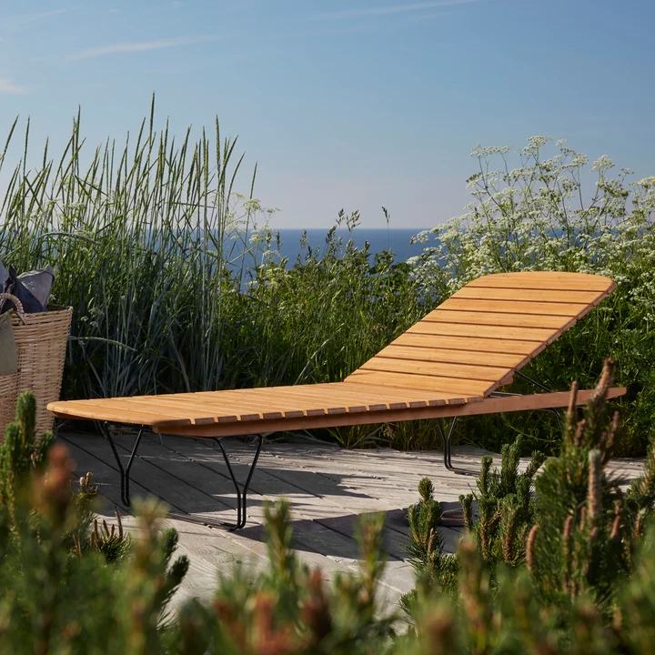 HOUE - MOLO Sun lounger, black / bamboo