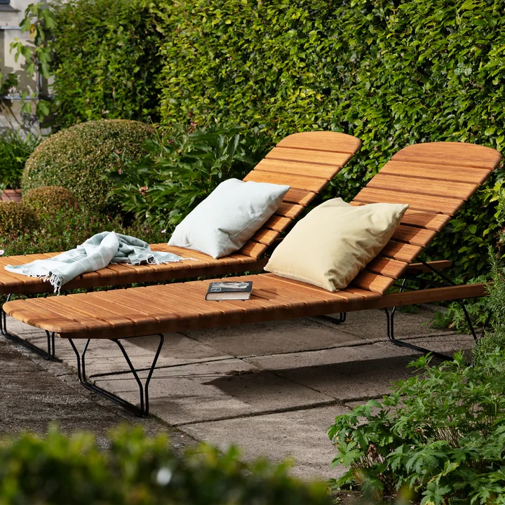 HOUE - MOLO Sun lounger, black / bamboo
