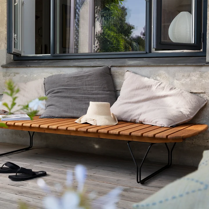 HOUE - MOLO Sun lounger, black / bamboo