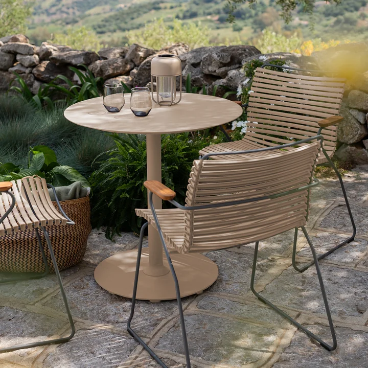 HOUE - Pico Garden table, Ø 74 cm, round frame, beige