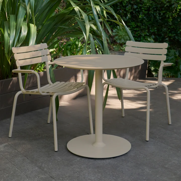 HOUE - Pico Garden table, Ø 74 cm, round frame, beige