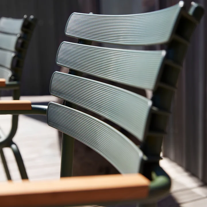 HOUE - ReCLIPS Outdoor Dining armchair, olive green / bamboo