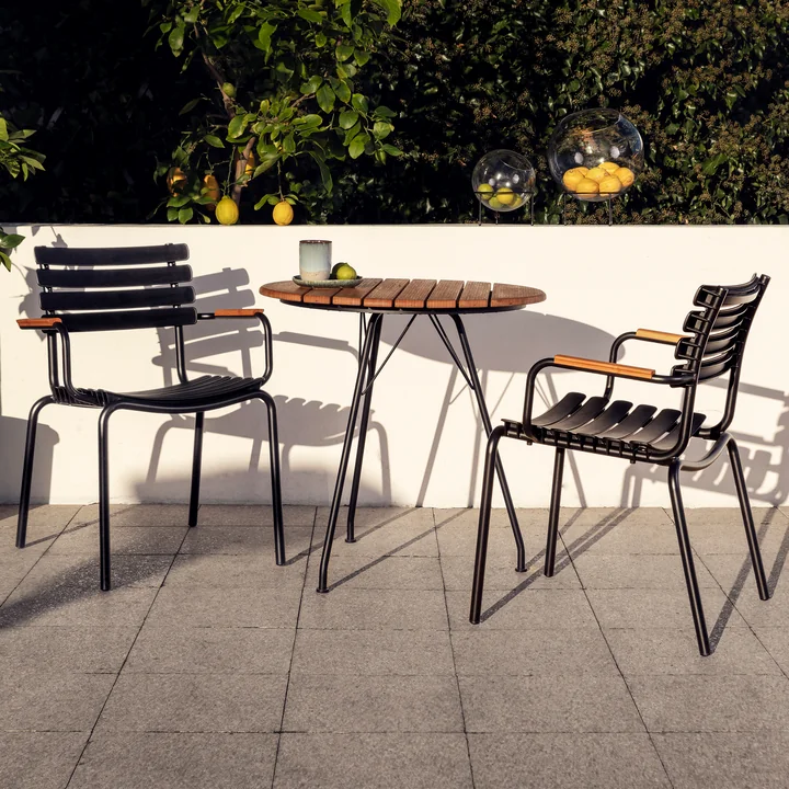 HOUE - ReCLIPS Outdoor Dining armchair, black / bamboo