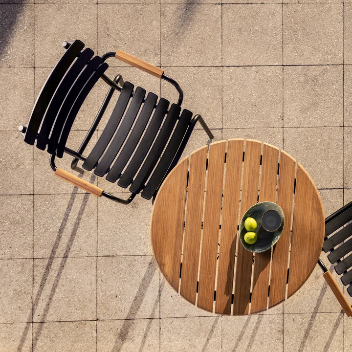 HOUE - ReCLIPS Outdoor Dining armchair, black / bamboo