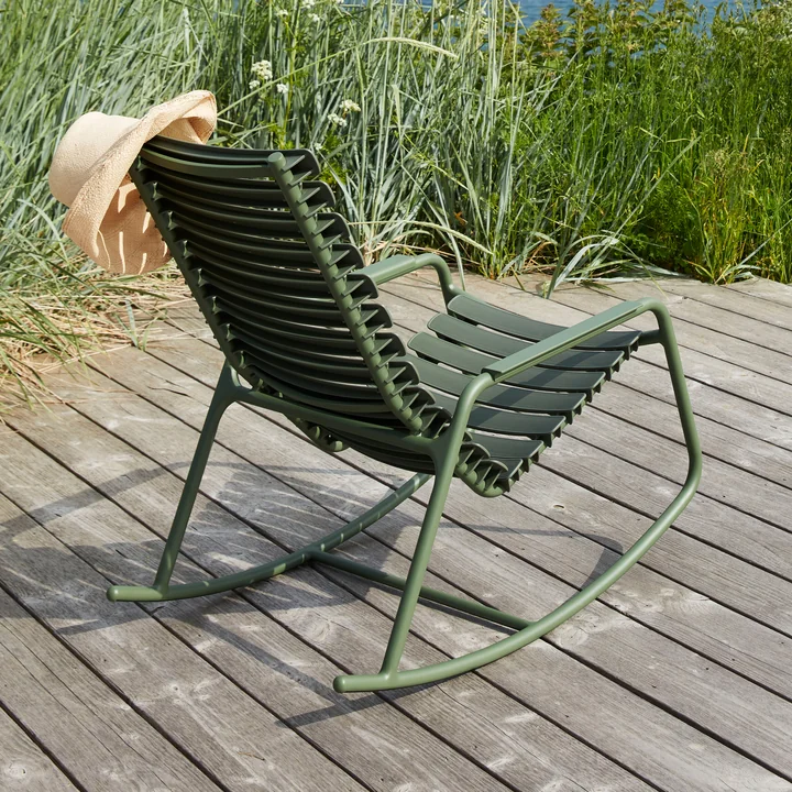 HOUE - ReCLIPS Outdoor rocking chair, olive green