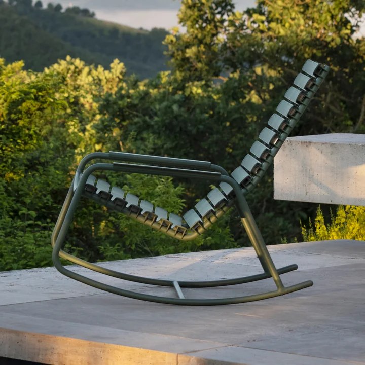 HOUE - ReCLIPS Outdoor rocking chair, olive green