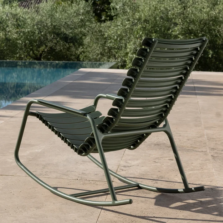 HOUE - ReCLIPS Outdoor rocking chair, olive green