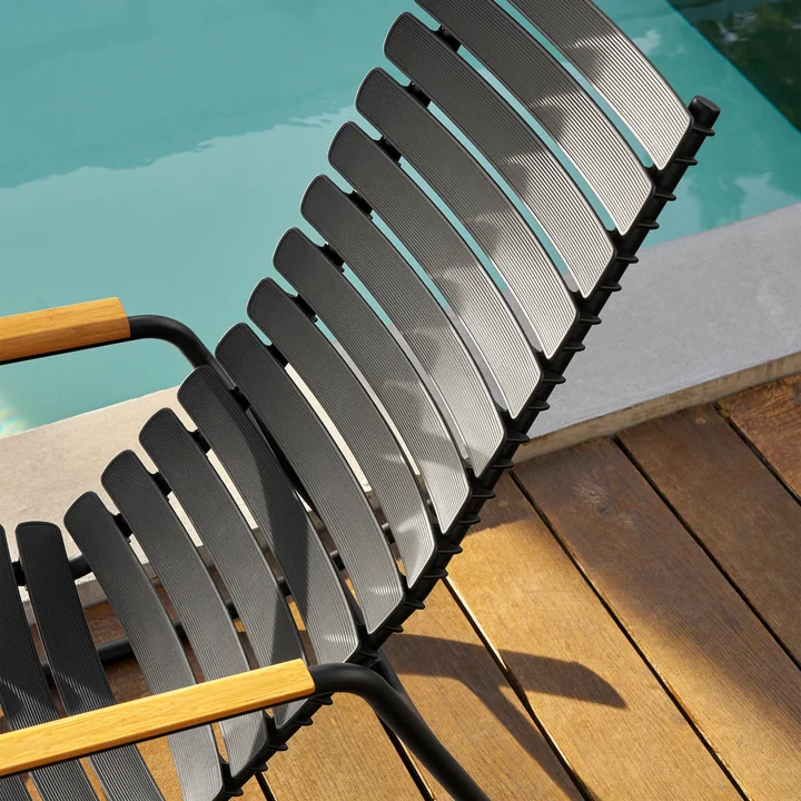 HOUE - ReCLIPS Outdoor rocking chair, black / bamboo