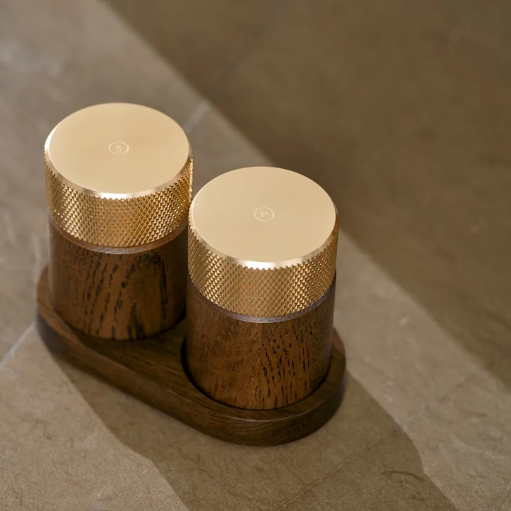 Gejst - Sina Salt and pepper mill Dark Oak/Brass