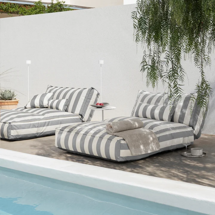 Blomus - Stay Outdoor bed, 120 x 190 cm, lily white / elephant skin
