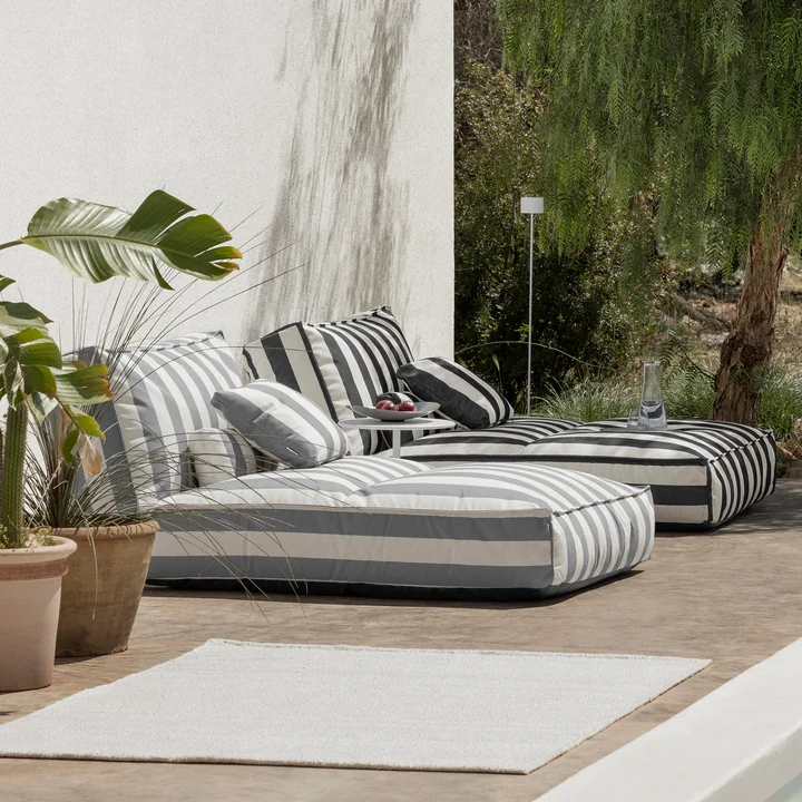 Blomus - Stay Outdoor bed, 120 x 190 cm, lily white / elephant skin and lily white / black