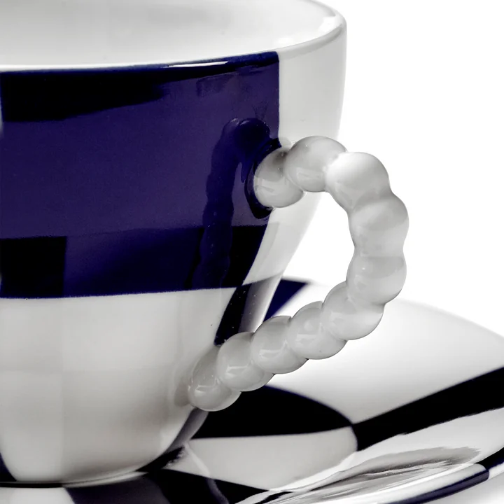 Serax - Fête des Bêtes Cup and saucer, blue / white