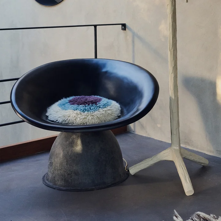 HKliving - Fluffy Cushion, Ø 40 cm, eye catcher