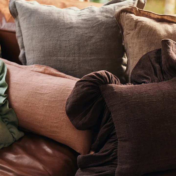 HKliving - Linen cushion, 70 x 30 cm, magnolia