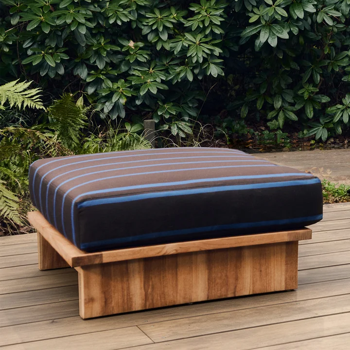 HKliving - Outdoor stool, teak / burnt sky