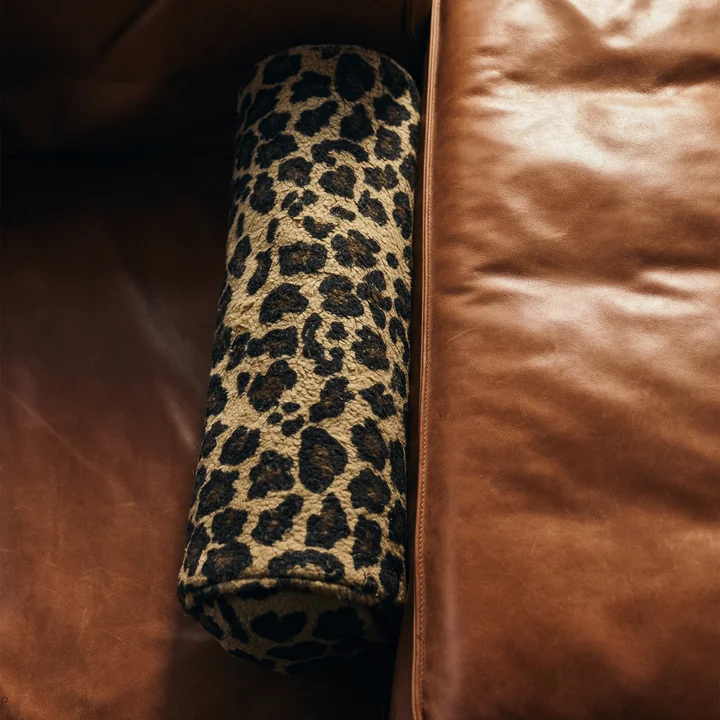 HKliving - Roller cushion, Ø 13 x 50 cm, panther