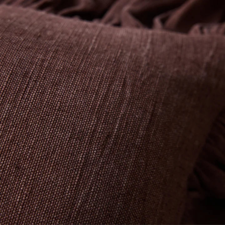 HKliving - Ruffled cushion, 50 x 50 cm, chestnut