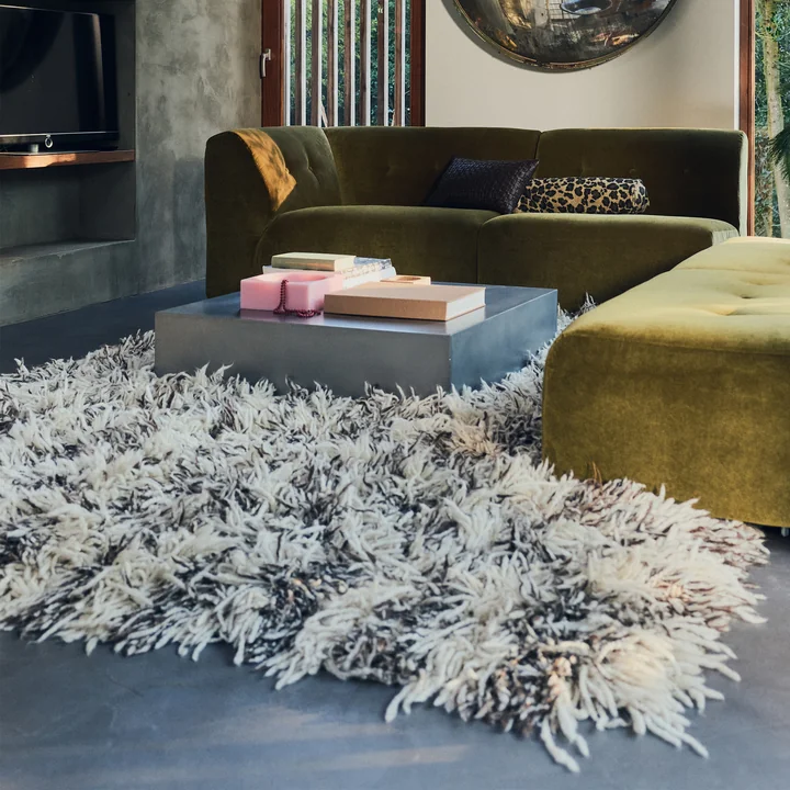 HKliving - Shaggy Carpet, 200 x 300 cm, checkers