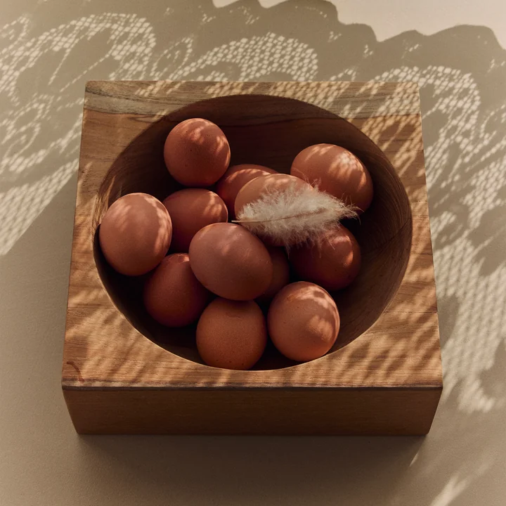 HKliving - Teak cube Bowl, medium, teak wood