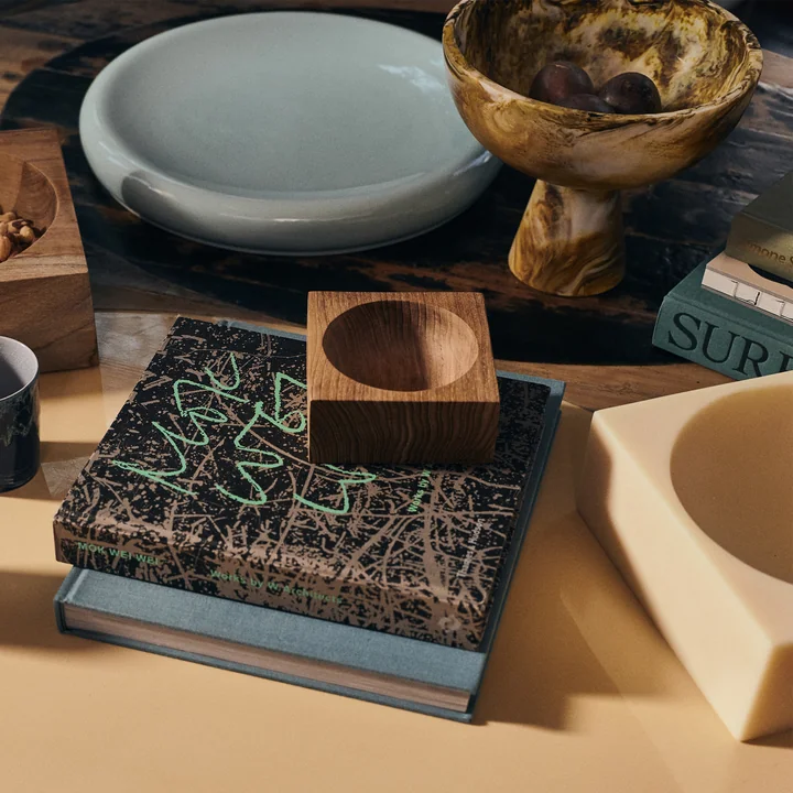 HKliving - Teak cube bowl, small, teak