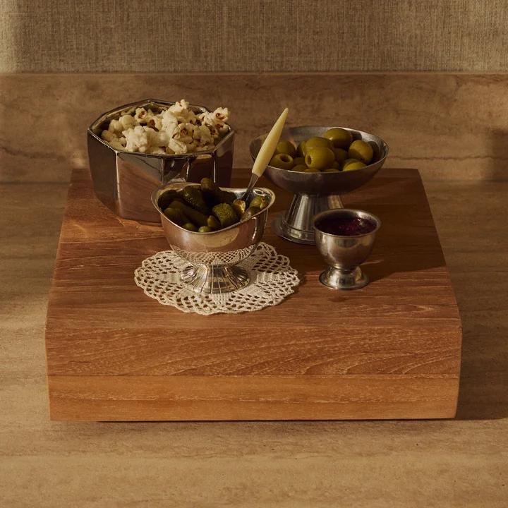 HKliving - Teak cube, large, teak wood