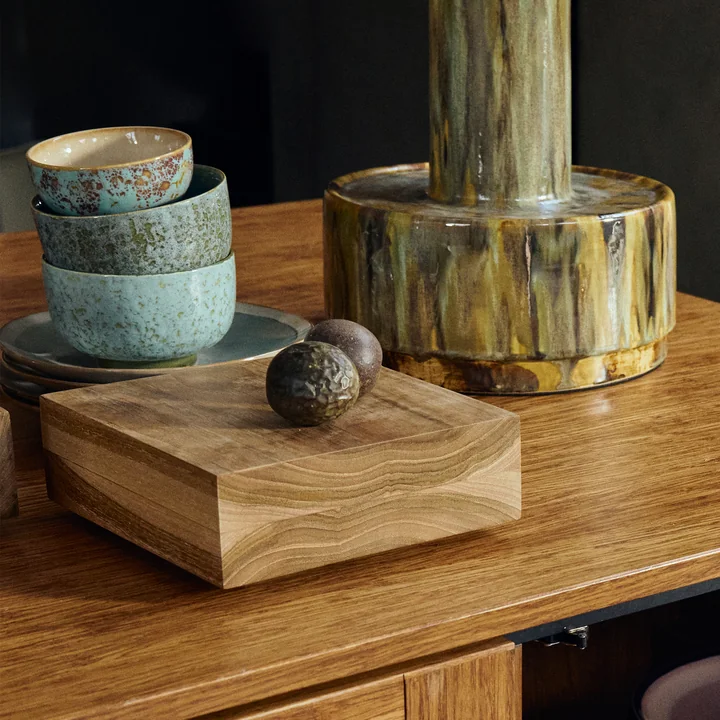 HKliving - Teak cube, medium, teak wood