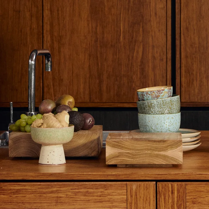 HKliving - Teak cube, large and medium, teak wood