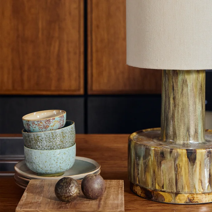 HKliving - Ceramic table lamp base, reactive green