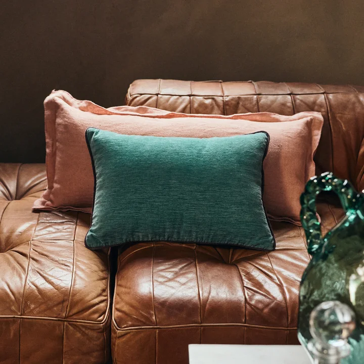 HKliving - Velvet cushion, 50 x 35 cm, deep sea