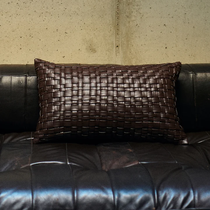 HKliving - Woven Cushion, 50 x 30 cm, chocolate brown
