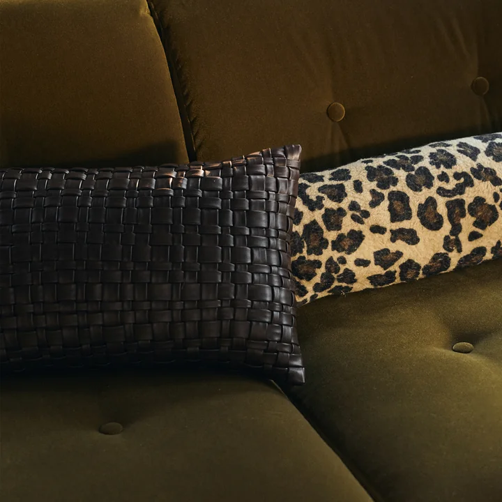 HKliving - Woven Cushion, 50 x 30 cm, chocolate brown