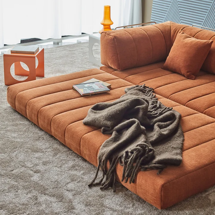 Innovation Living - Cozypad Sofa bed, rust-orange-fabric-412-Esina