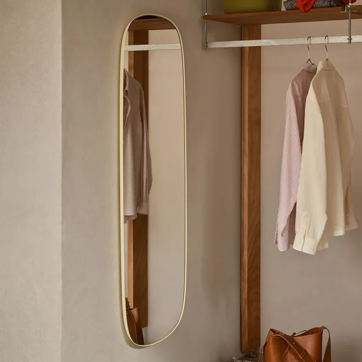 Muuto - Framed Mirror, 150 x 50 cm, light yellow / clear glass