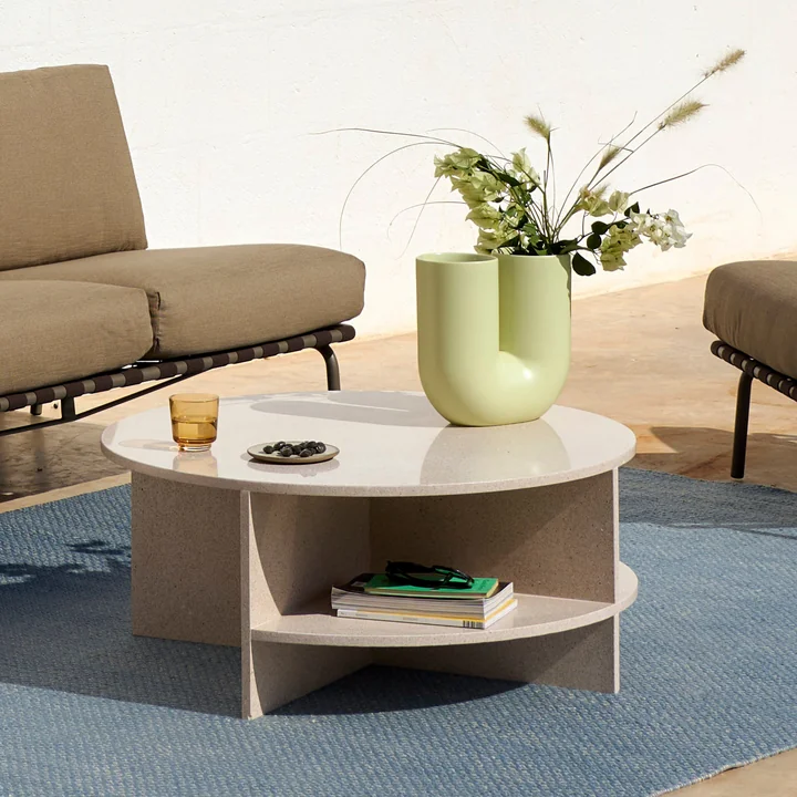 Muuto - Halves Coffee table, light taupe terrazzo