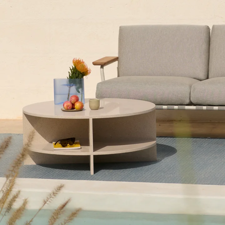 Muuto - Halves Coffee table, light taupe terrazzo