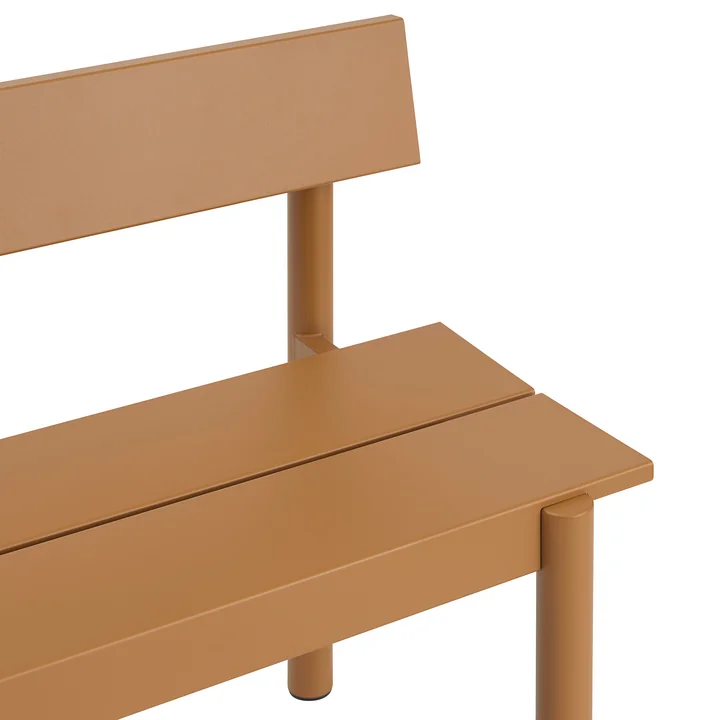 Muuto - Linear Steel Bench with backrest, burnt orange